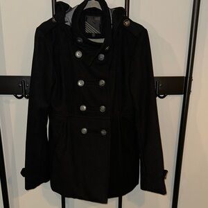 Vans Black Double-Breasted Pea Coat